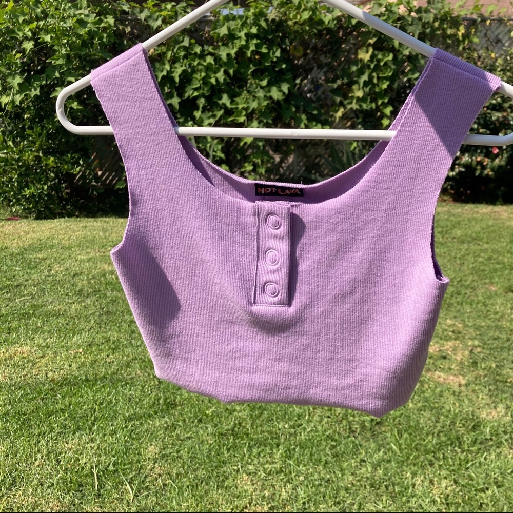 Hot Lava Raw Edge Baby Rib Tank